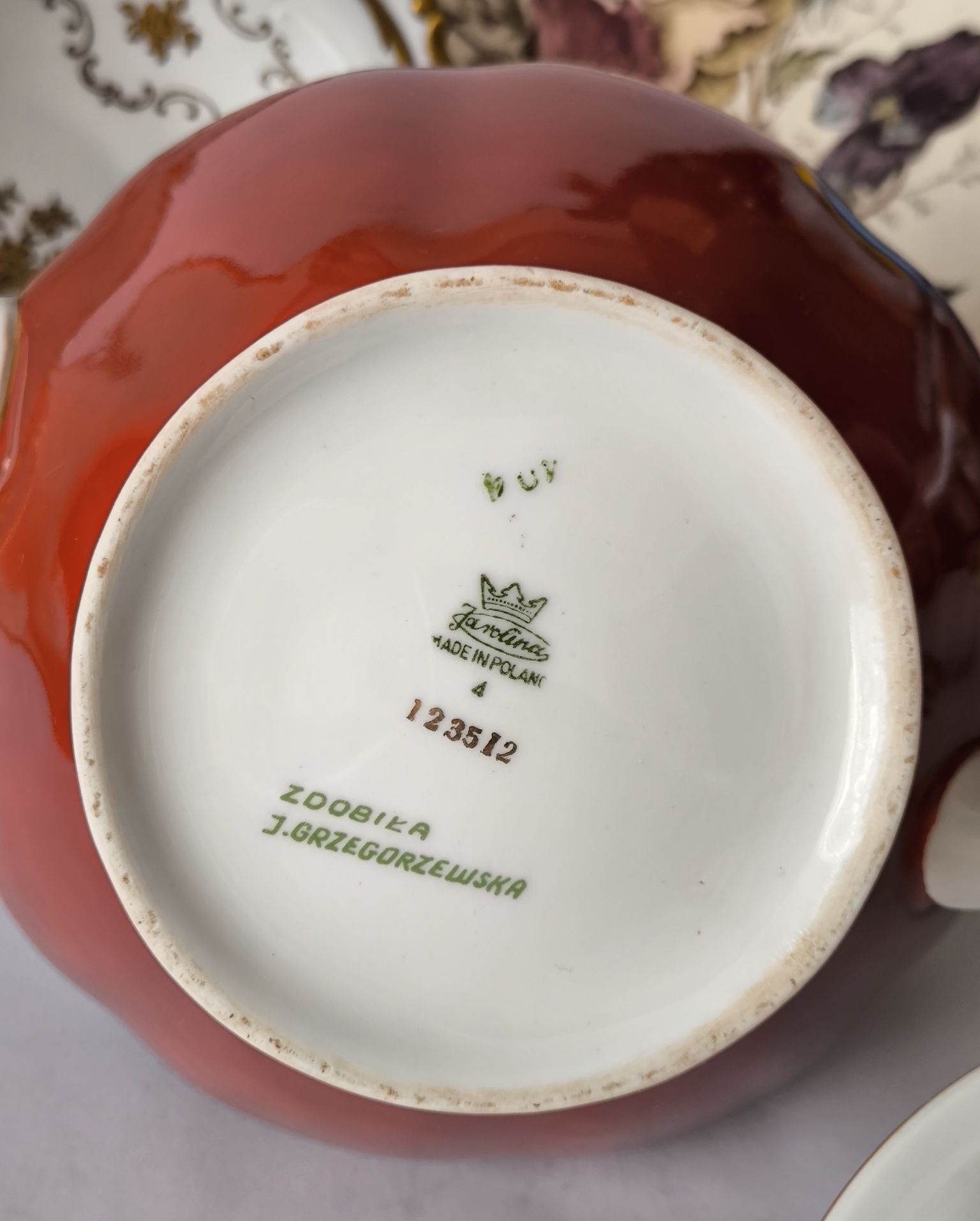 Dzbanek do herbaty kawy Karolina J. Grzegorzewska piękna  porcelana