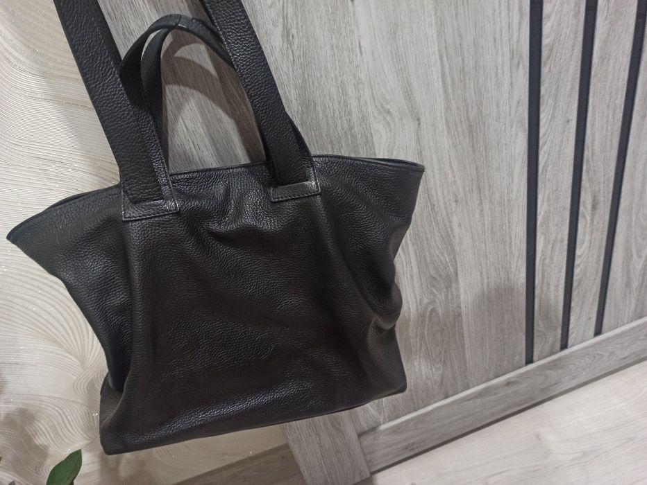Шкіряна жіноча сумка шопер