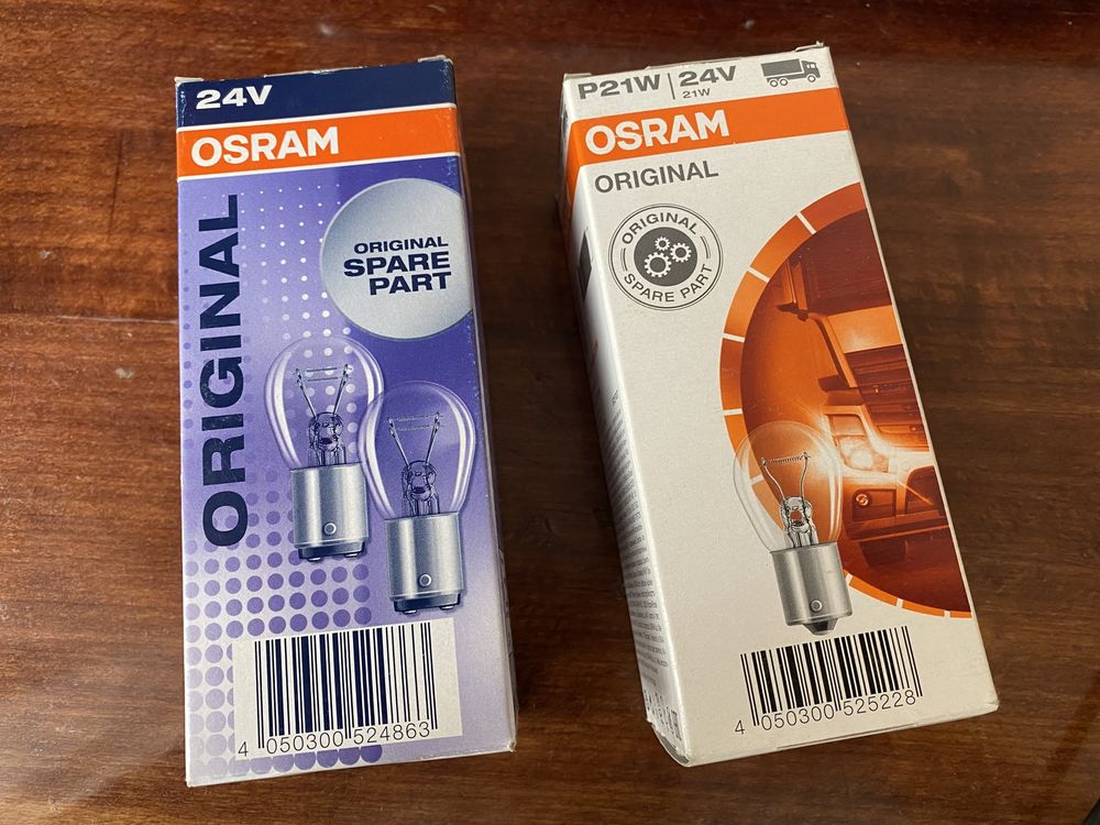 Лампа габаритная Osram P21W 24V