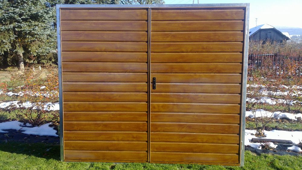 Brama dwuskrzydłowa brąz biały antracyt 200x200 Dostawa Gratis