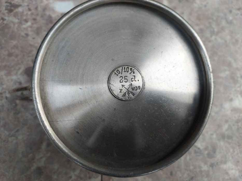 Cukiernica stalowa art deco sygnowana F & W 39 Fleitmann Witte