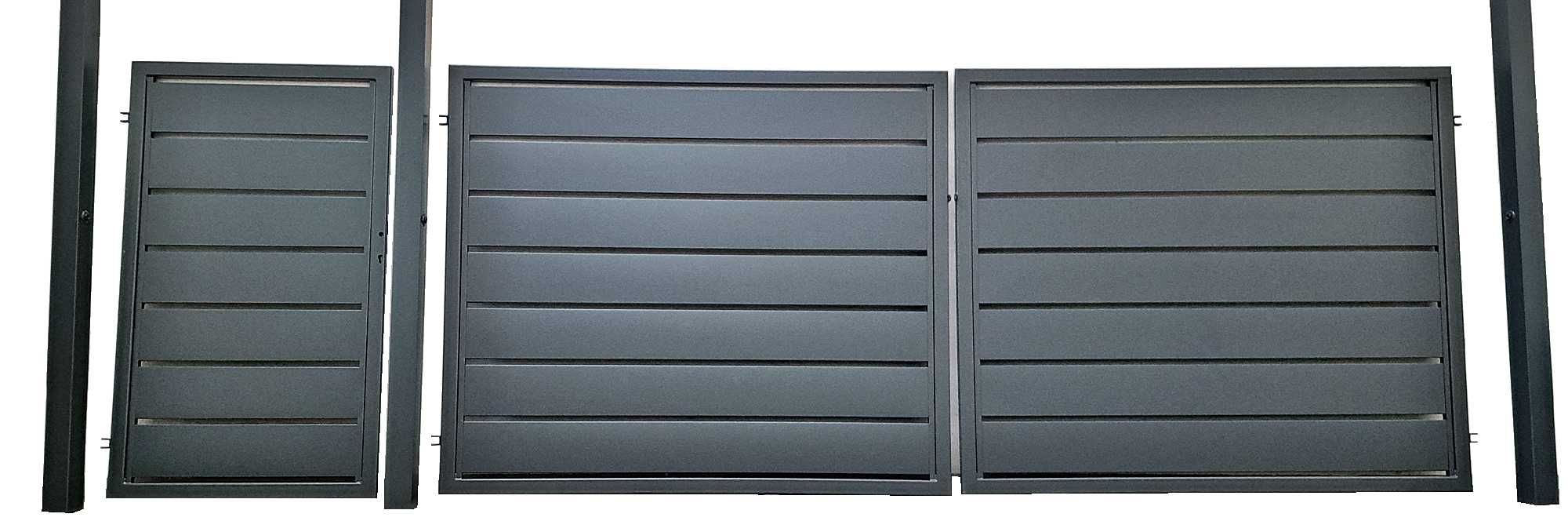 Brama dwuskrzydłowa wysoka palisada 4x1,50 m+ furtka 1x1,50 m. Komplet