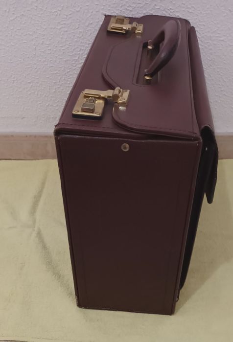 Mala/pasta piloto/médico/advogado Amiet, em pele genuína