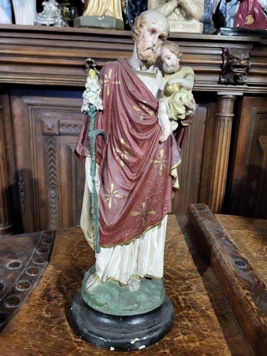 Stara figura Święty Józef z Jezusem