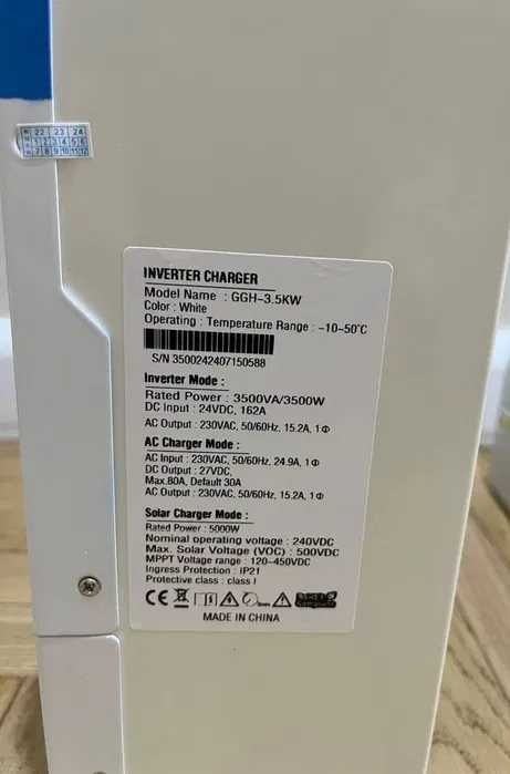 Гібридний інвертор Daxtromn GGH-3.5KW, 24 В, 80 А, 3500 Вт. ціна