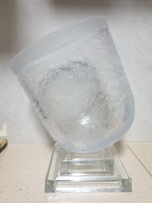 Raro imponente balde de gelo em cristal Mortensen Marinha Grande