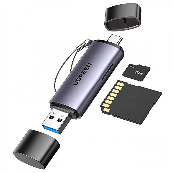 Czytnik Ugreen CM185, 50706 do kart SD / micro SD na USB-A 3.0 / USB-C