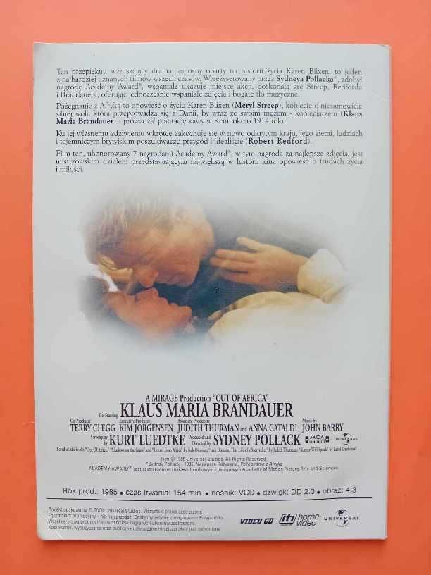 Film DVD Pożegnanie z Afryką.