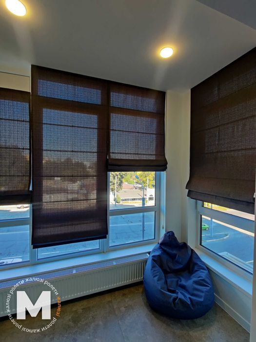 Тканинні ролети, жалюзі день ніч black out, римські, рулонні штори