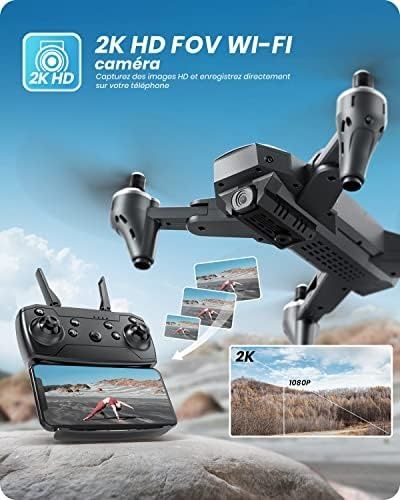 DEERC D10 – Składany dron z kamerą 2K HD dla dorosłych i początkującyc