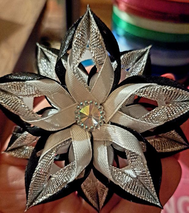 Gwiazdki na choinkę handmade satyna