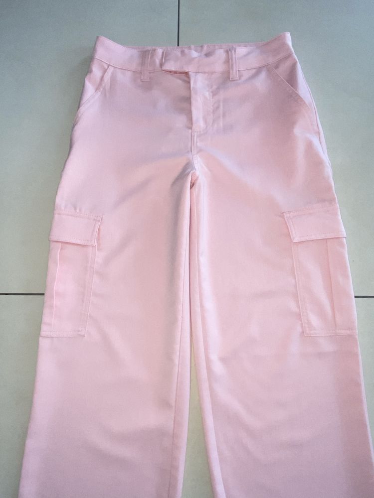 Spodnie cargo H&M rozm. 34 (164) pastelowy róż