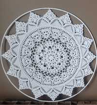 Mandala 40 cm, łapacz snów, tkanina dekoracyjna na ścianę