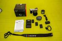 Sony a6300 + 16-50mm f3.5-5.6 + 50mm f1.8 + Acessórios