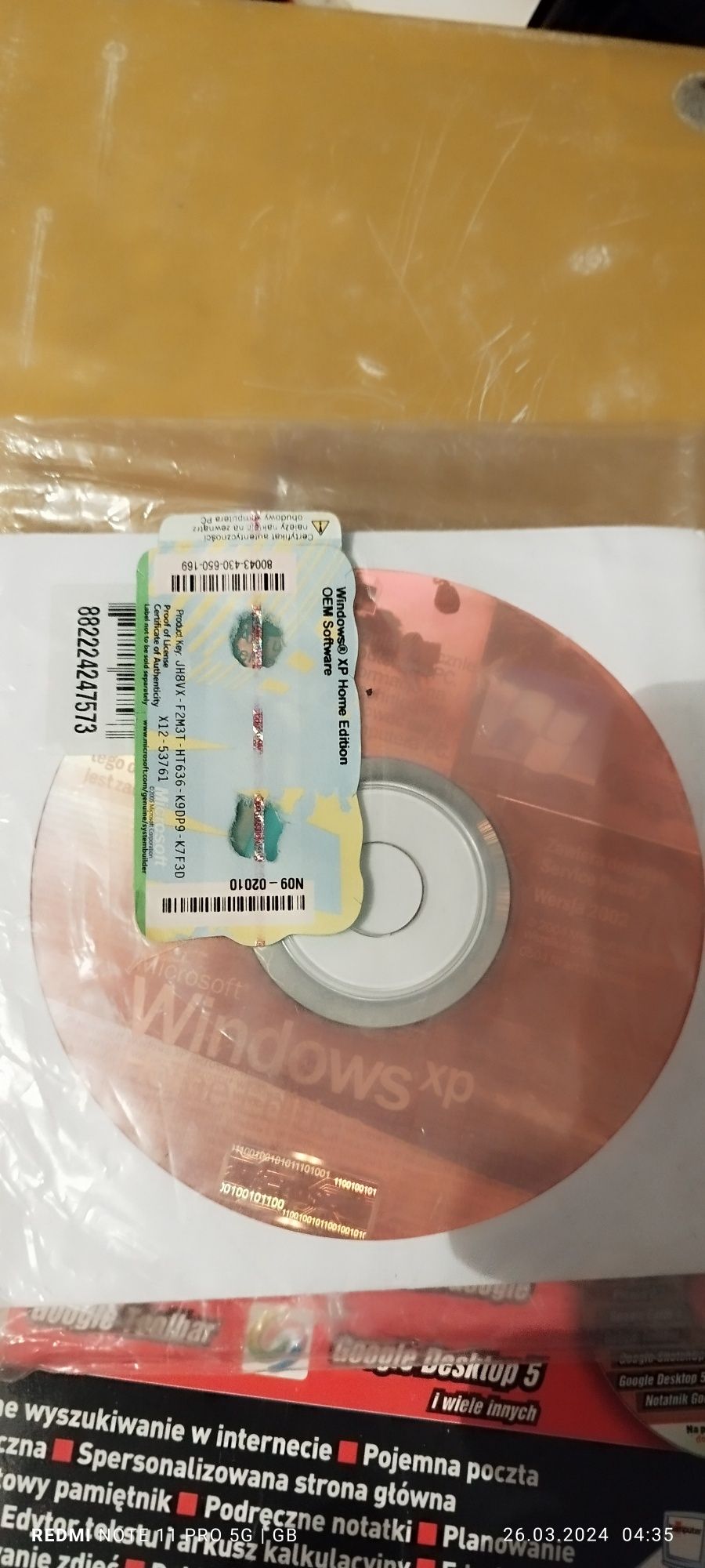 Sprzedam Windowsa XP Home edition oryginalny