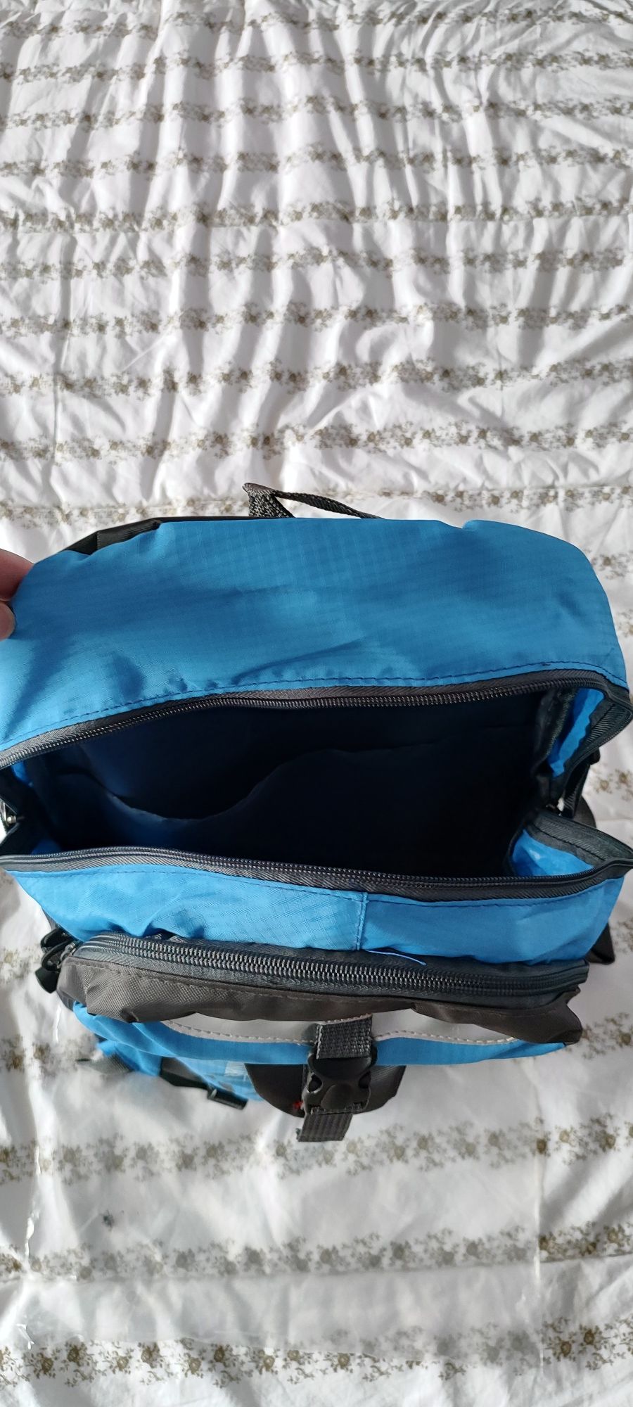 Большой рюкзак сине-серый спорт