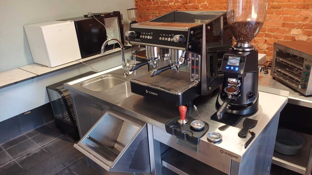 Ekspres 2-grupowy, Crem Onyx stół młynek zestaw