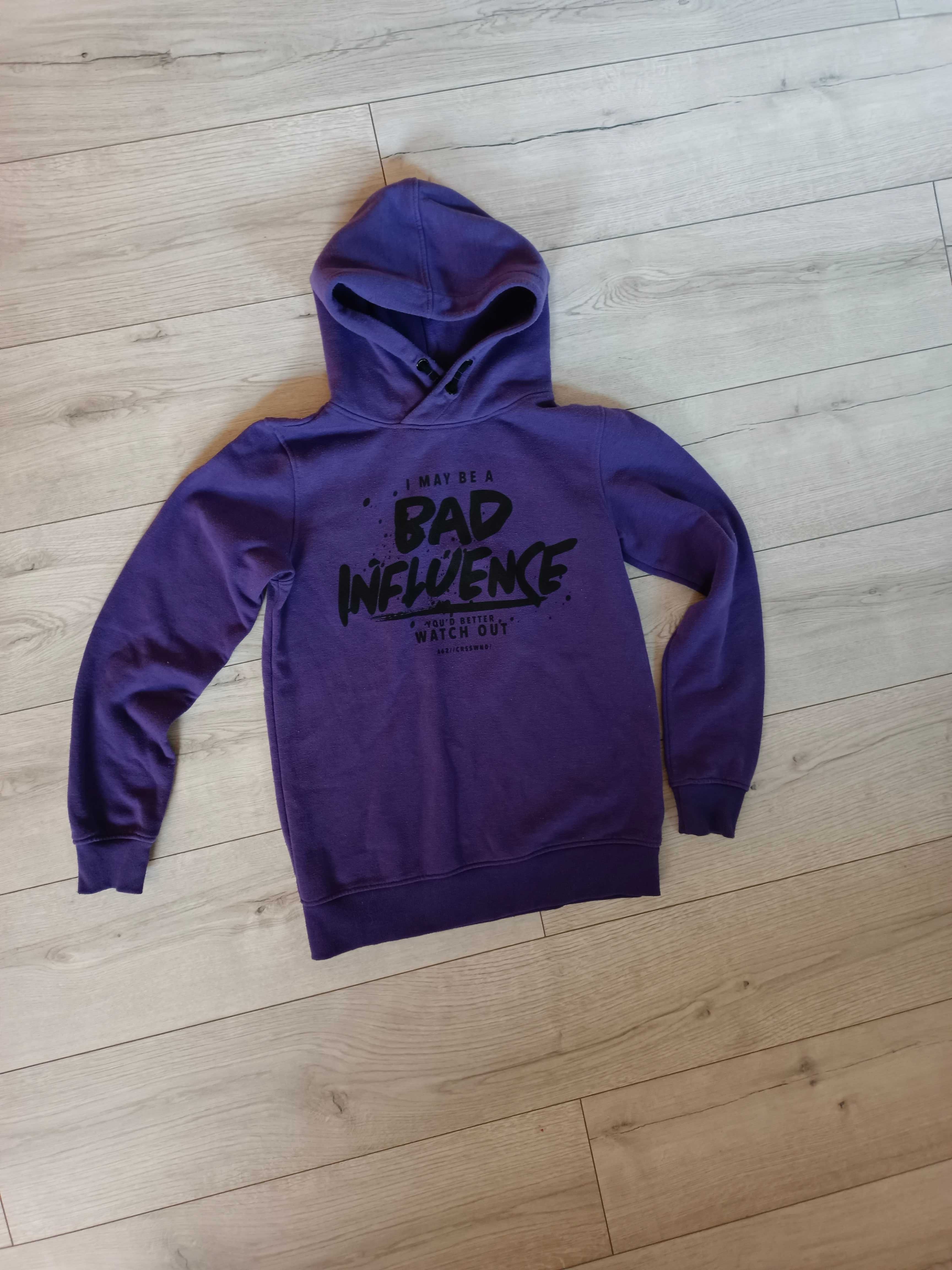 Bluza chłopięca  BAD INFLUENCE rozm. 158/164 fioletowa stan bdb-