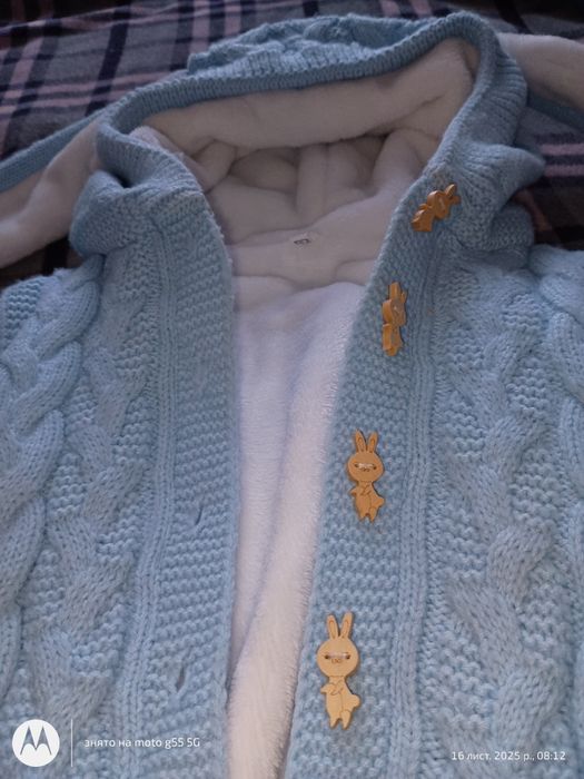 Теплий зимовий  зайка /комбінезон 74р