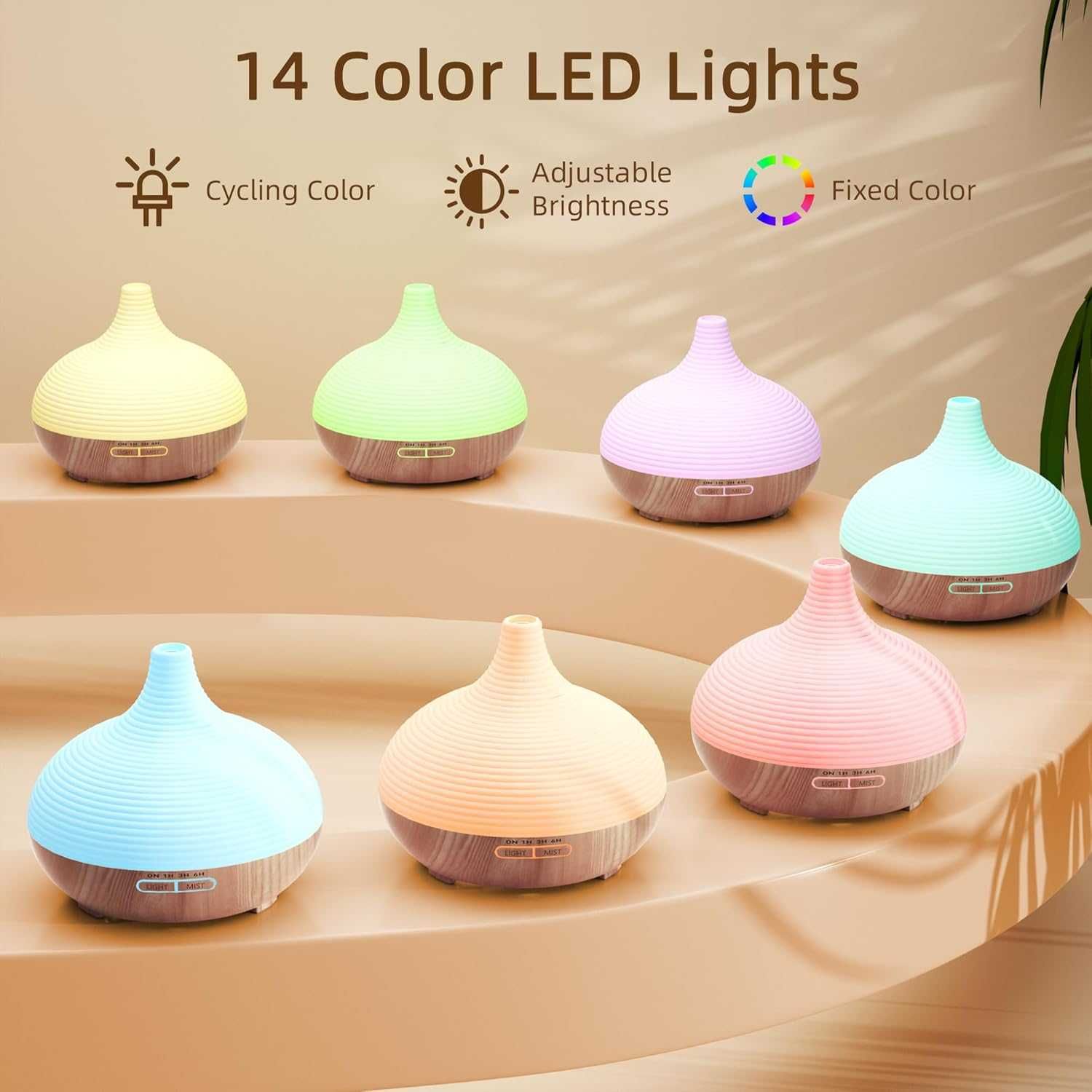 ASAKUKI Dyfuzor zapachowy do olejków zapachowych 300ml nawilżacz  LED