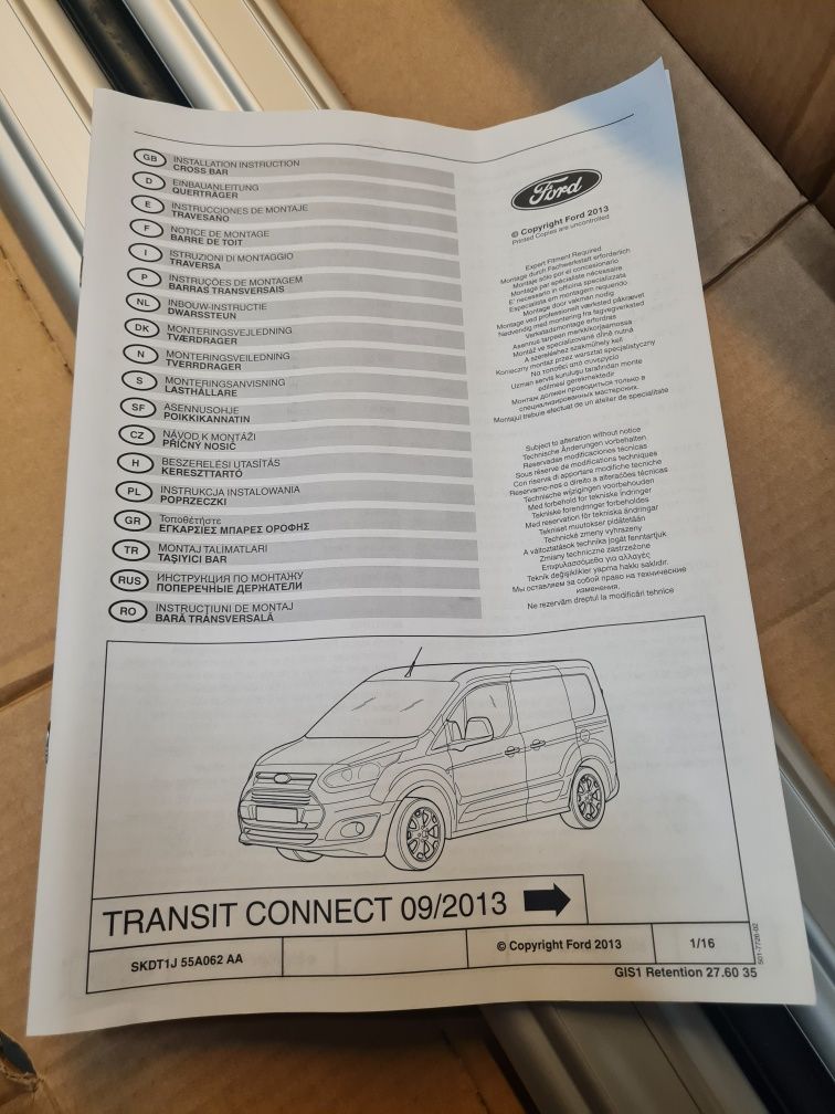 Bagażnik dachowy Ford transit connect