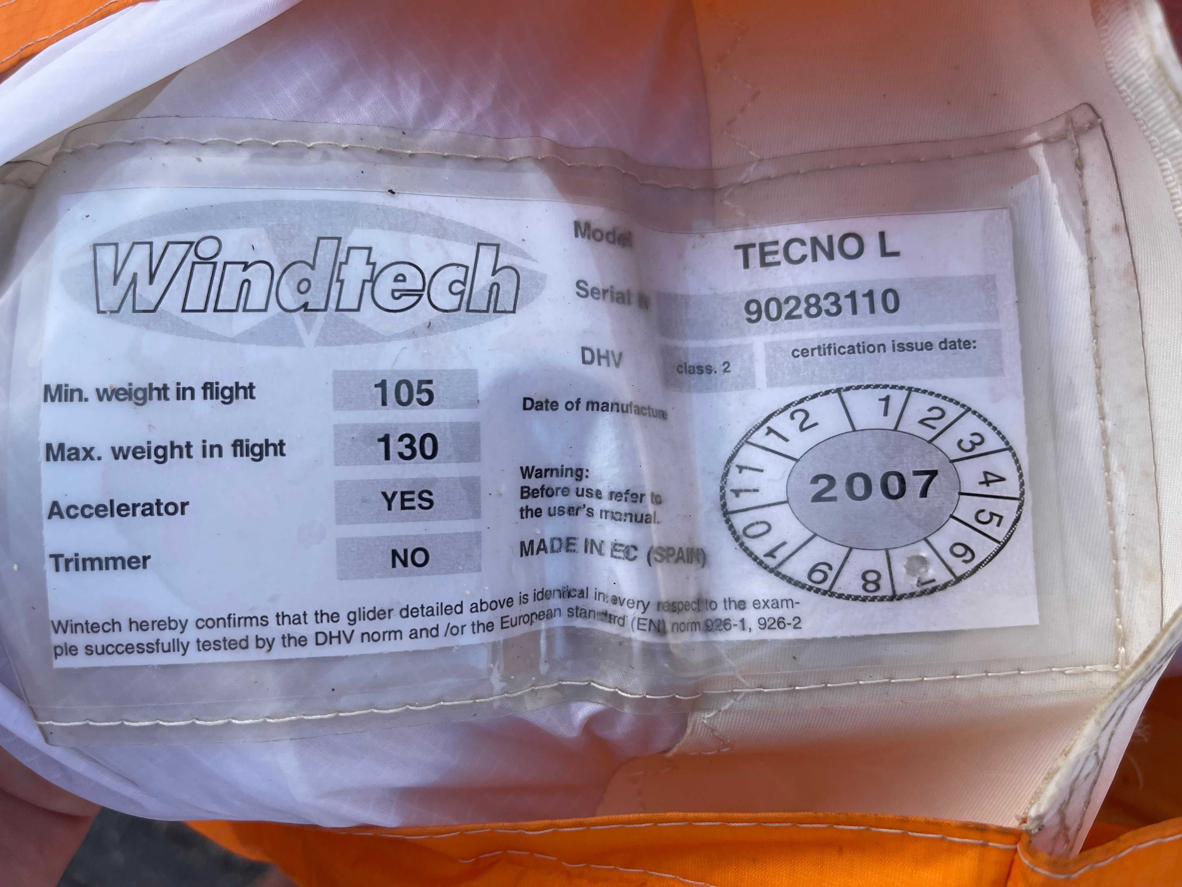 Asa de Parapente Windtech Tecno L (2007)