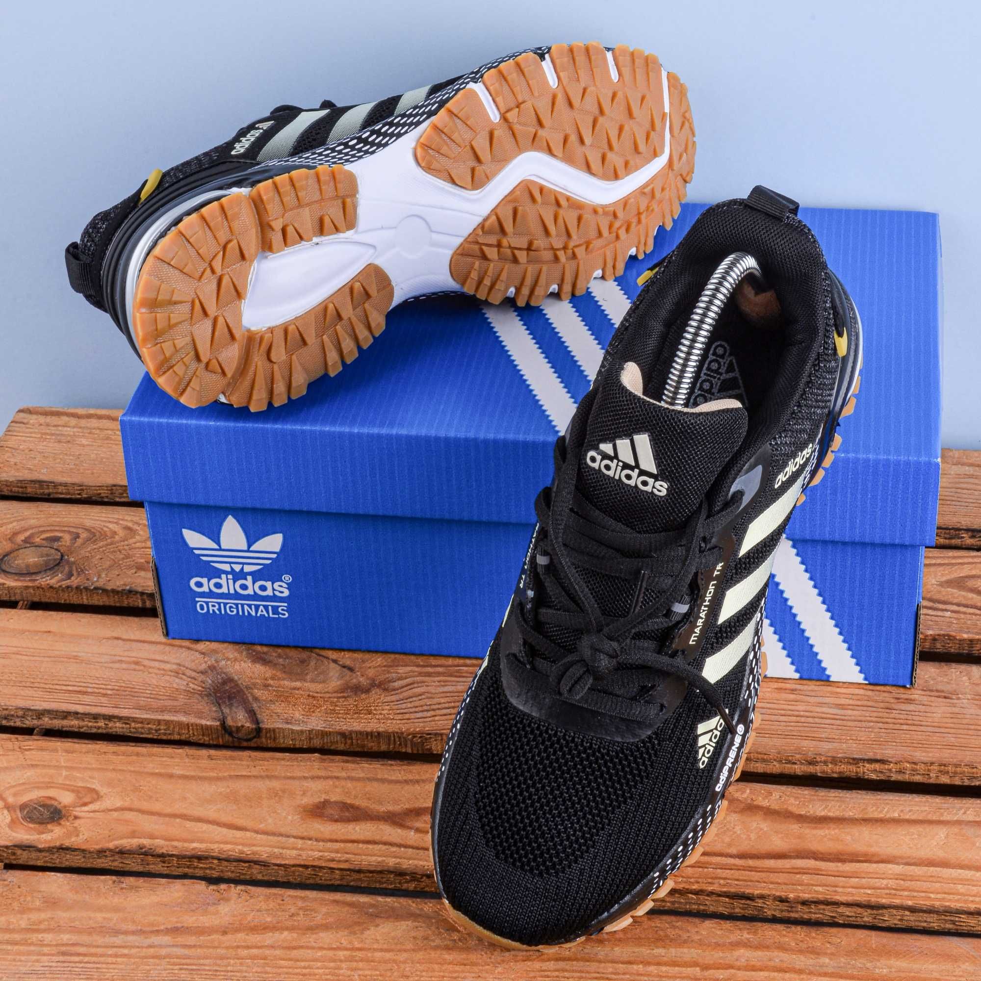 (1822) Чоловічі Кросівки Adidas Marathon чорні (41-46) адідаси