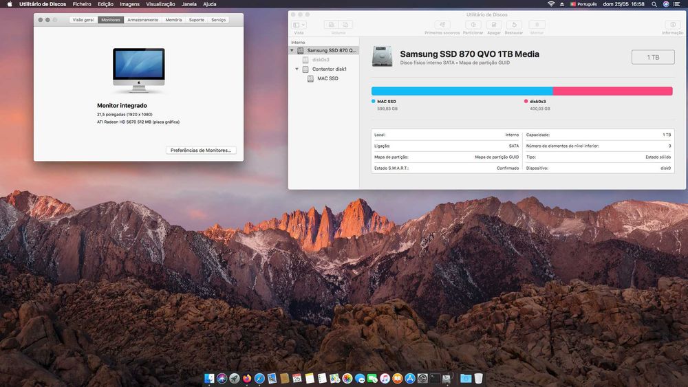 Apple iMac 21.5 mid 2010 High Sierra + Linux Ubuntu. SSD Rápido