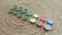 Conjunto de 14 velas pequenas, coloridas