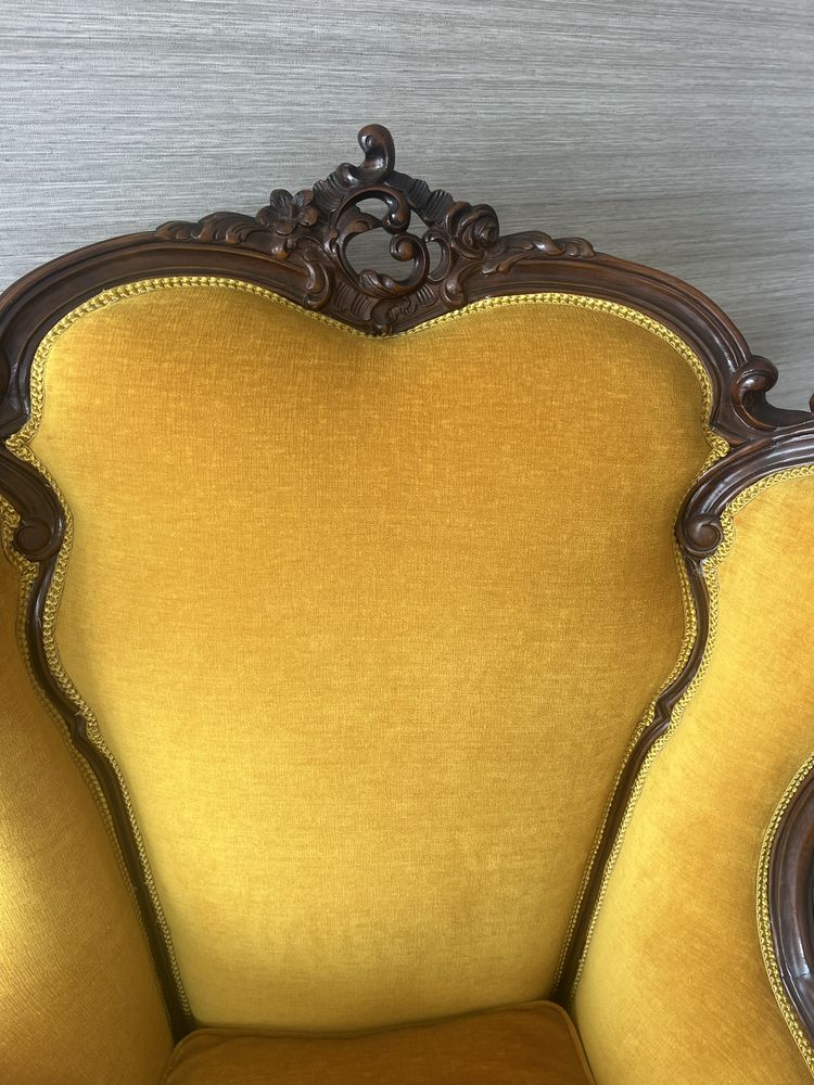 Poltrona bergere amarela, França, seculo  XIX