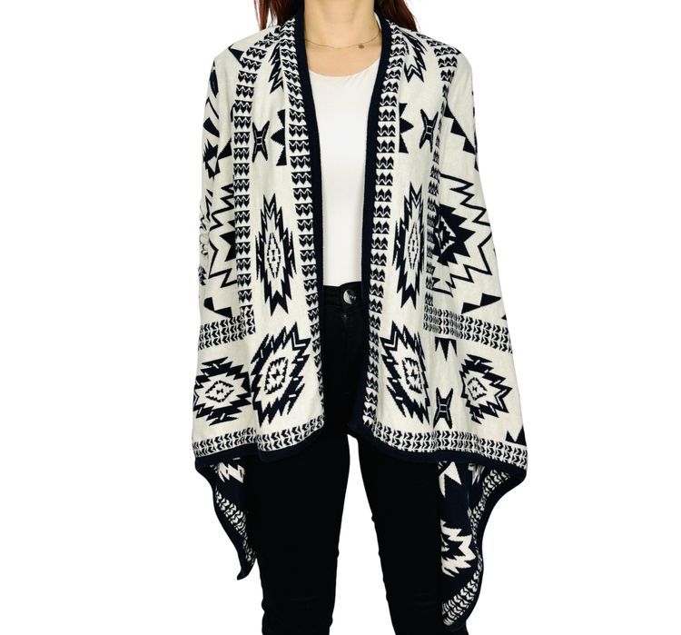 Sweter kardigan we wzory etniczne XS 34 H&M