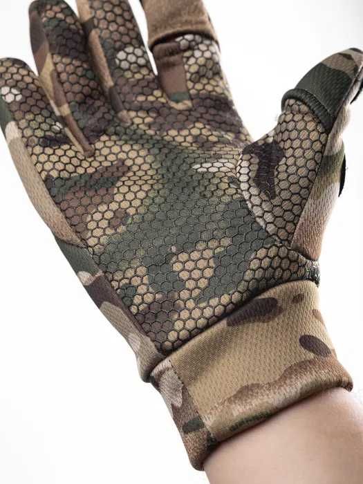 Тактичні перчатки мультикам з відкидними пальцями утеплені M, L