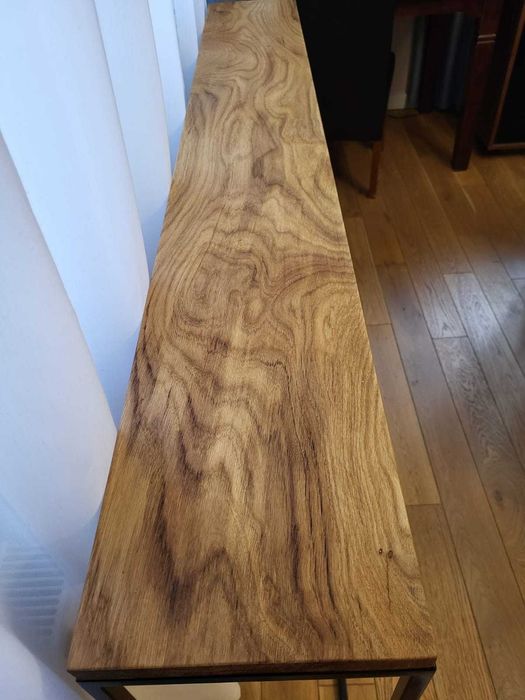 Konsola LOFT lity dąb półka industrialna