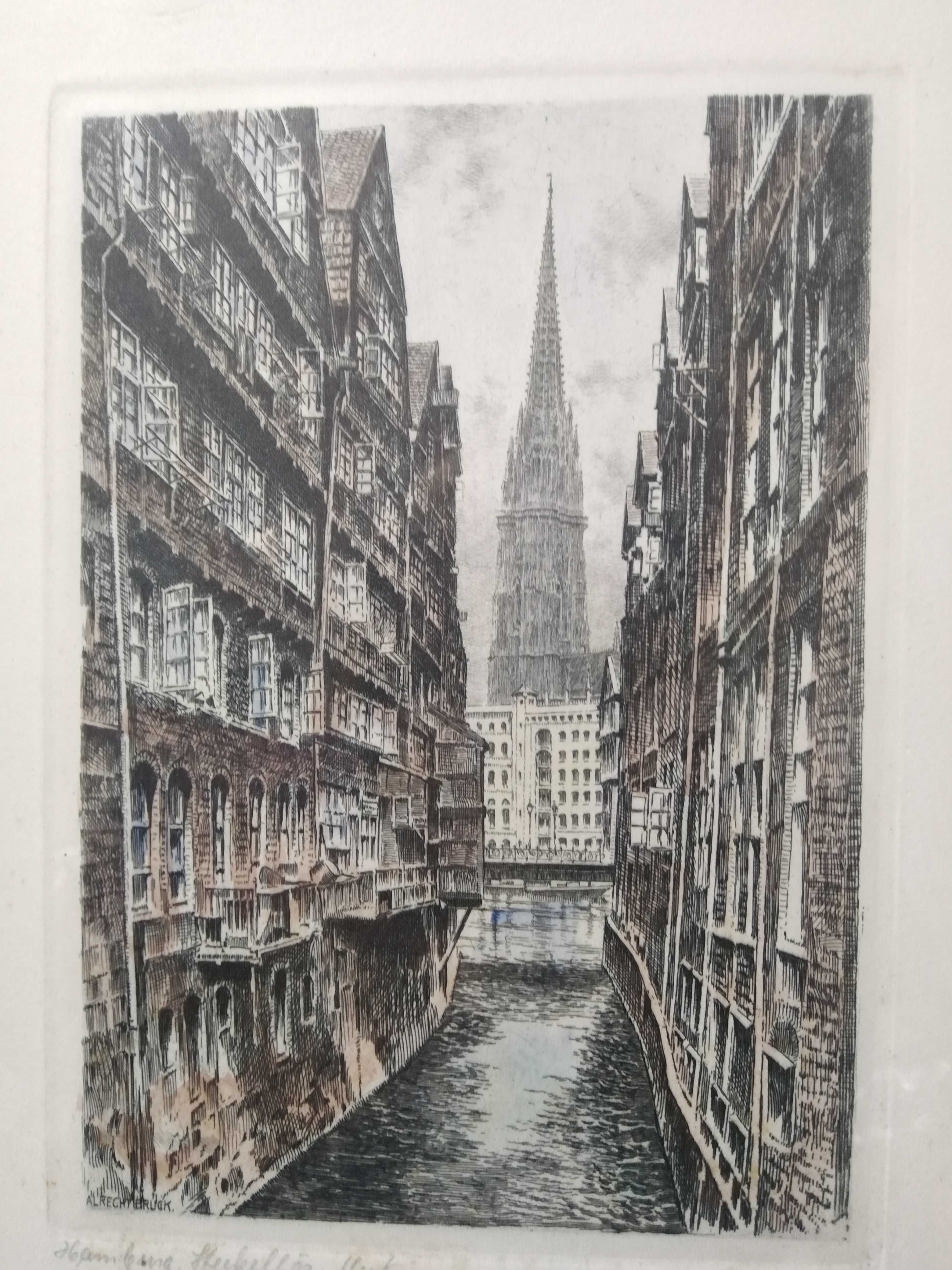 Stary Obraz Richard Böhre Hamburg Steckelhörnfleet  Kunsthandel