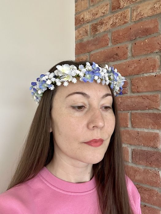 Wianek komunijny bilało niebieski