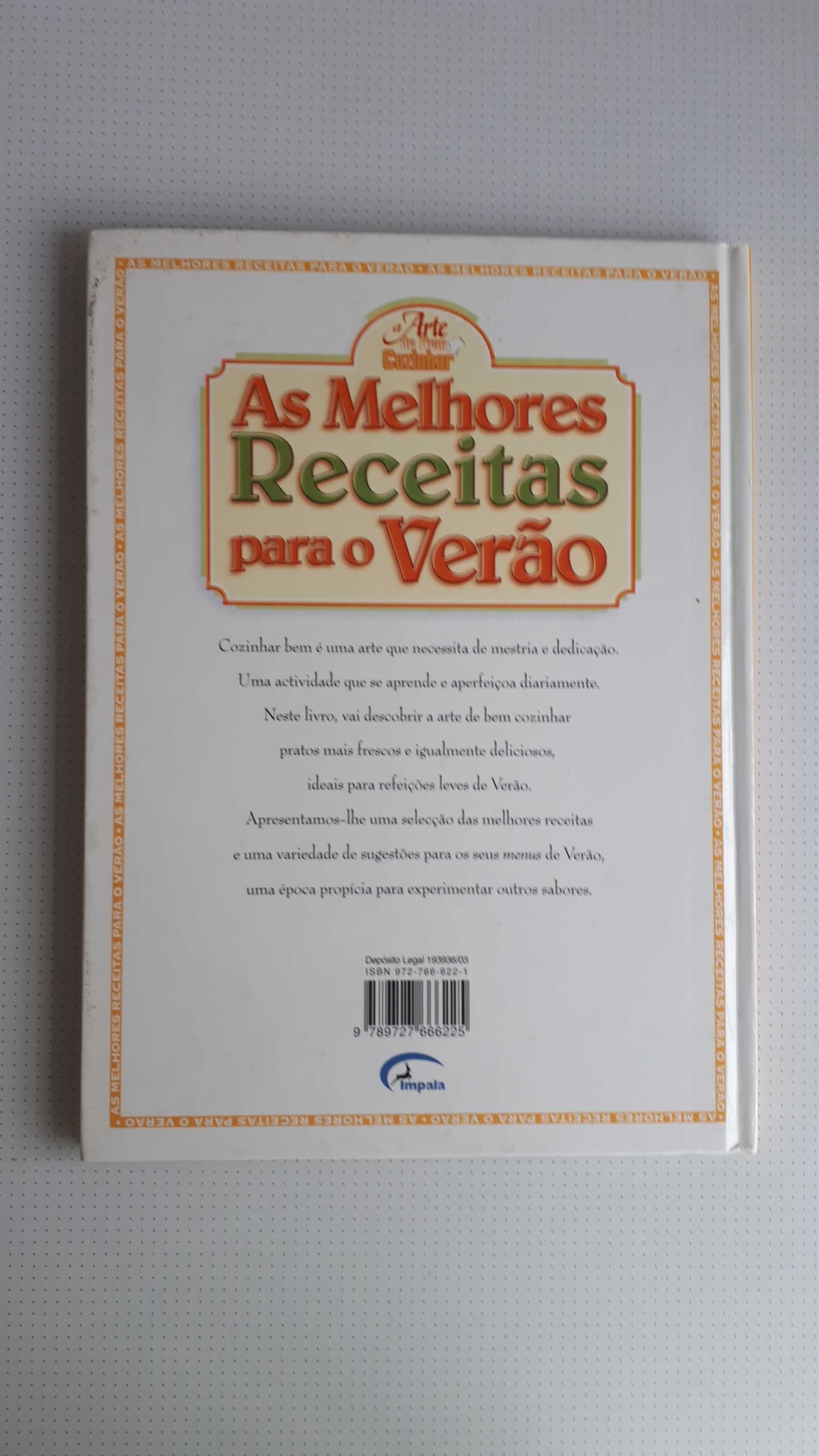 Livro de culinária "As melhores receitas de verão" novo