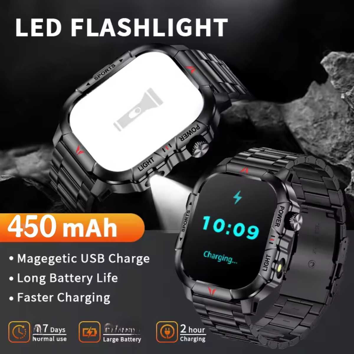 Смарт часы: LIGE X31. LED-фонарик. Автосушка.