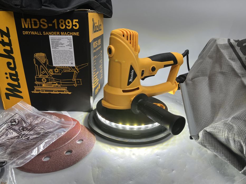 Шлифмашина для стен и потолка Machtz MDS-1895 С подсветкой Гарантия