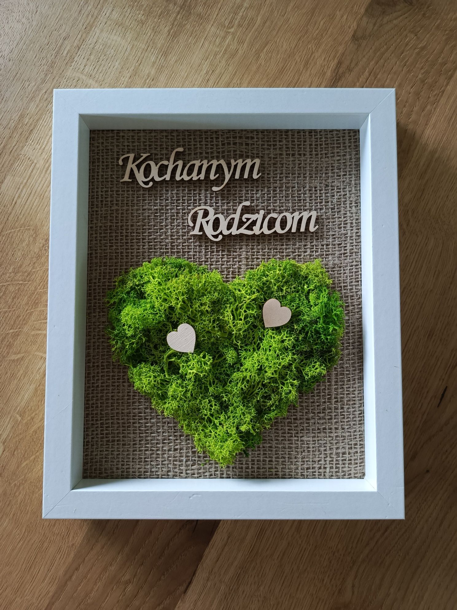 Dla nauczyciela zakończenie roku szkolnego -Obrazek - serce z mchu