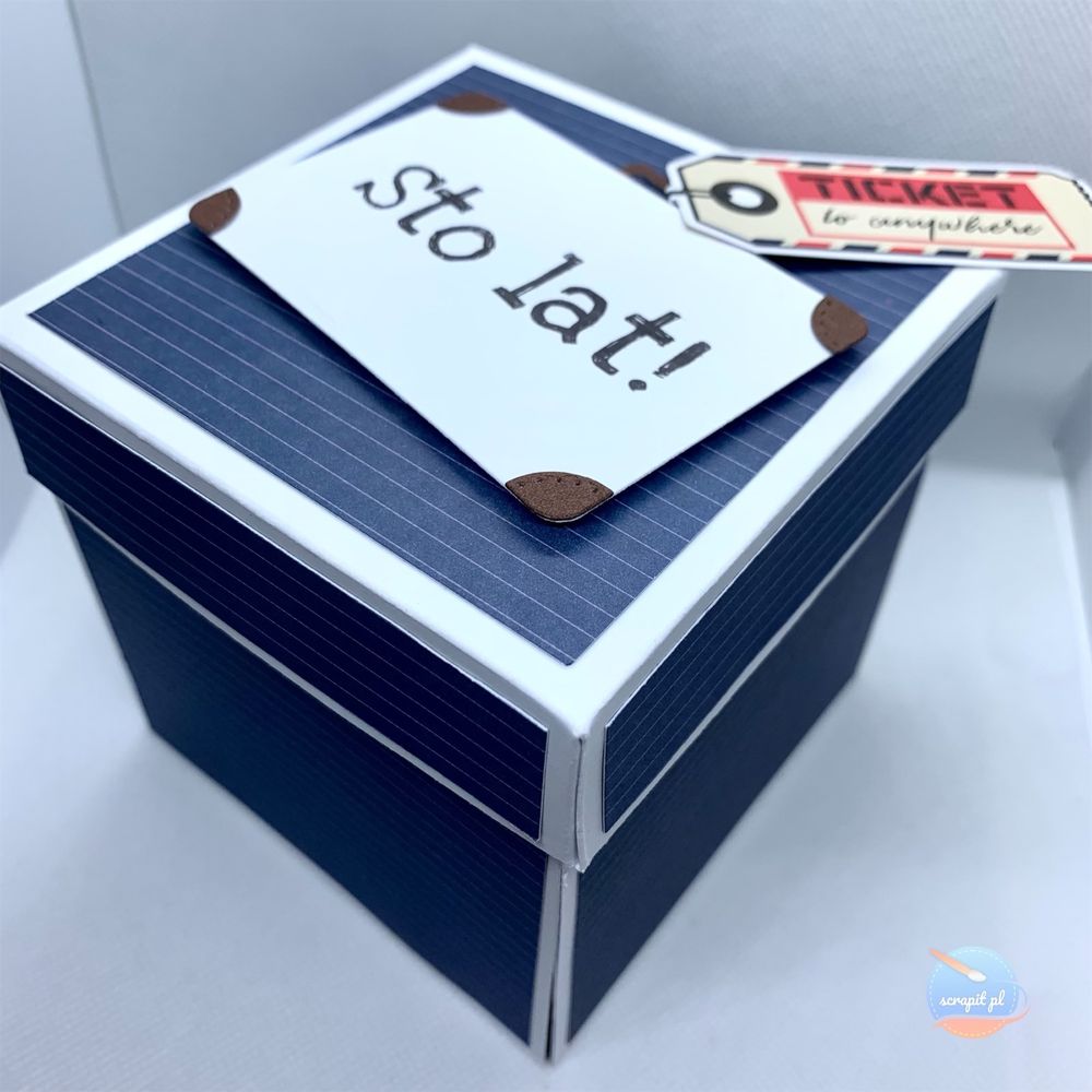 Kartka urodzinowa ręcznie robiona exploding box urodzinowy podróże
