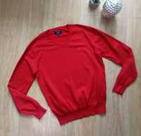 Gant premium cotton czerwony sweterek w serek M