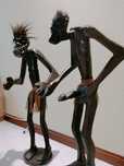 Casal de estátuas índios africanos Artesanal
