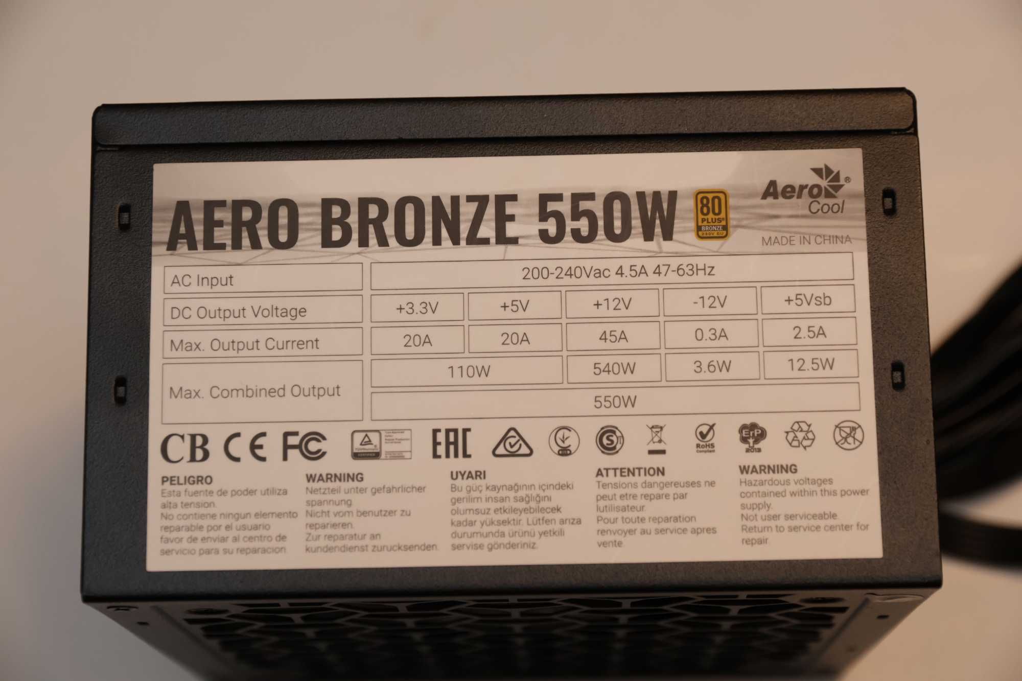 Блок живлення AERO BRONZE 550W