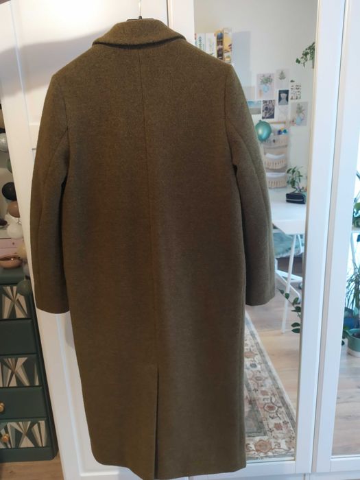 Płaszcz damski ciemnozielony