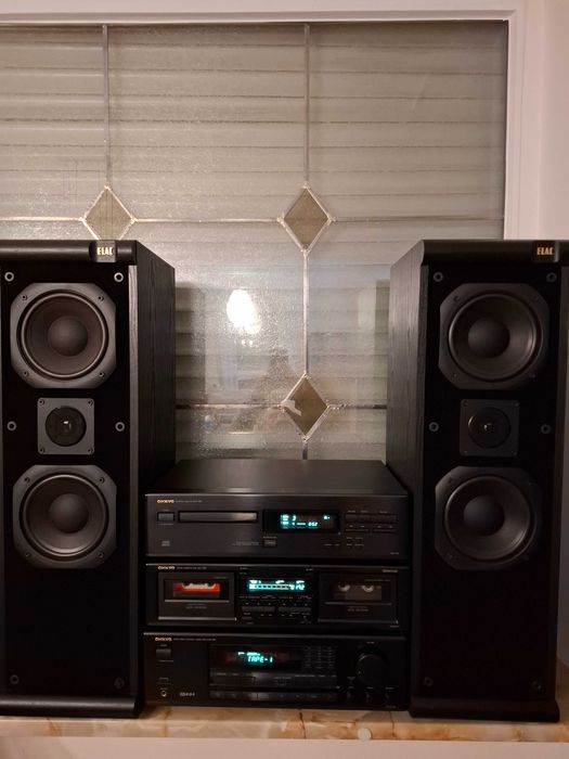Wieża HIFI Stereo Onkyo z kolumnami Elac  Stan jak nowa