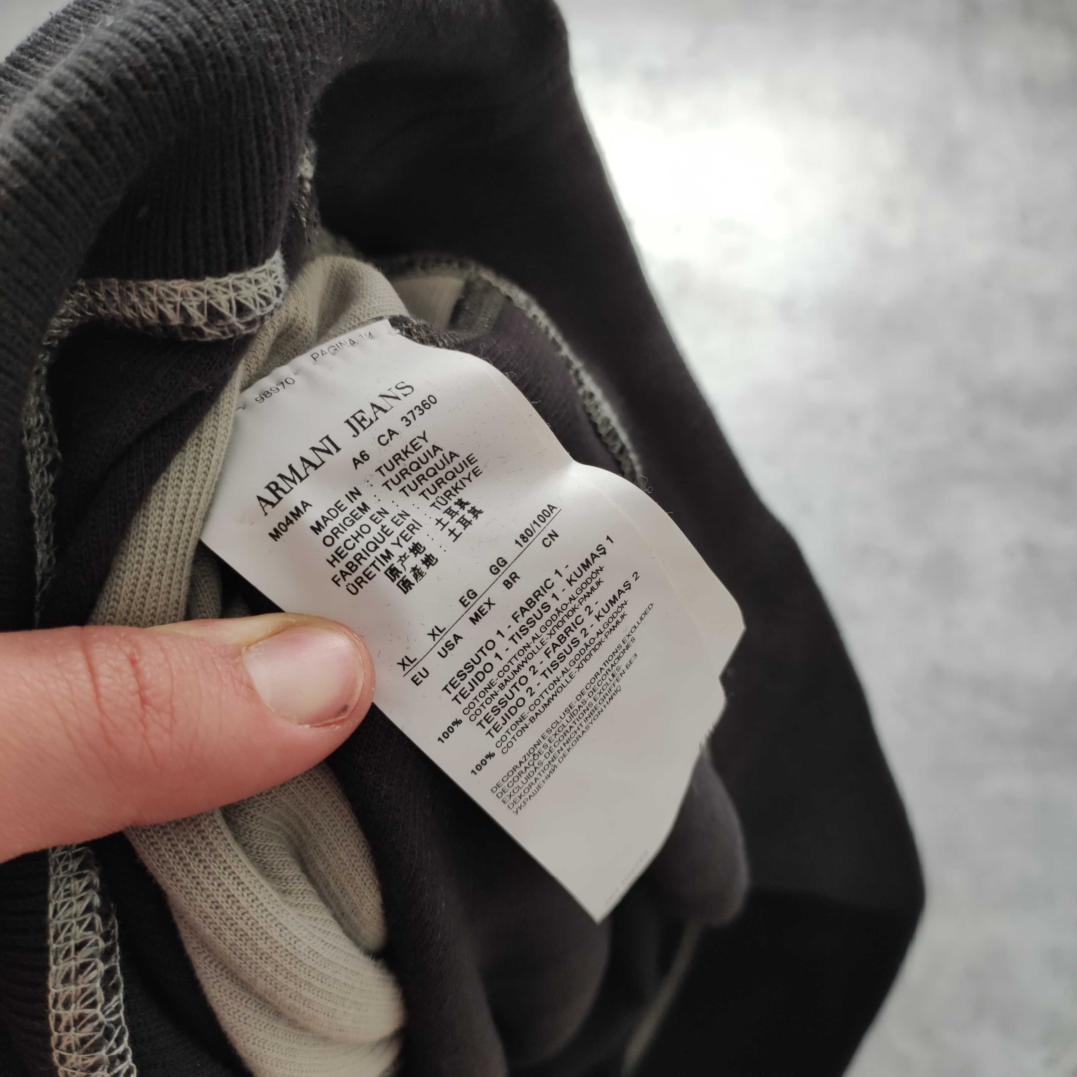 MĘSKI Designer PREMIUM Sweter Bluza Duże Logo Emporio Armani Komin AJ