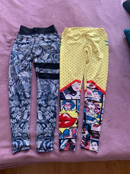 Лосини 3 шт + велосипедкі  яскраві S M за все 300 гр