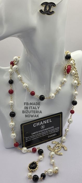 Korale sztuczne perły chanel 102cm