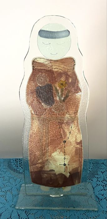 Escultura em vidro de Santo Antonio