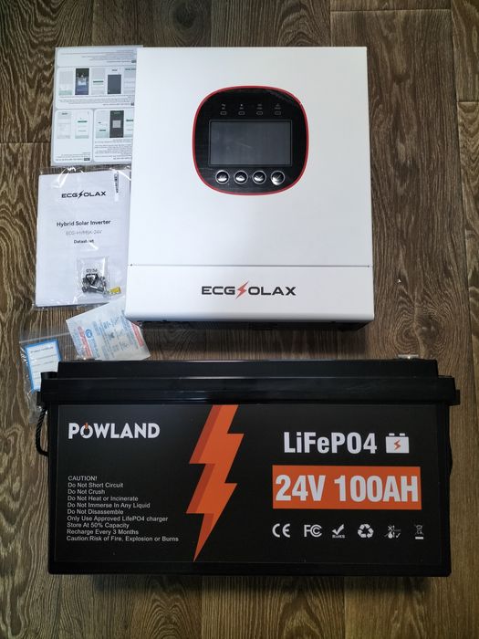 Комплект, гібридний інвертор, акумулятор lifepo4